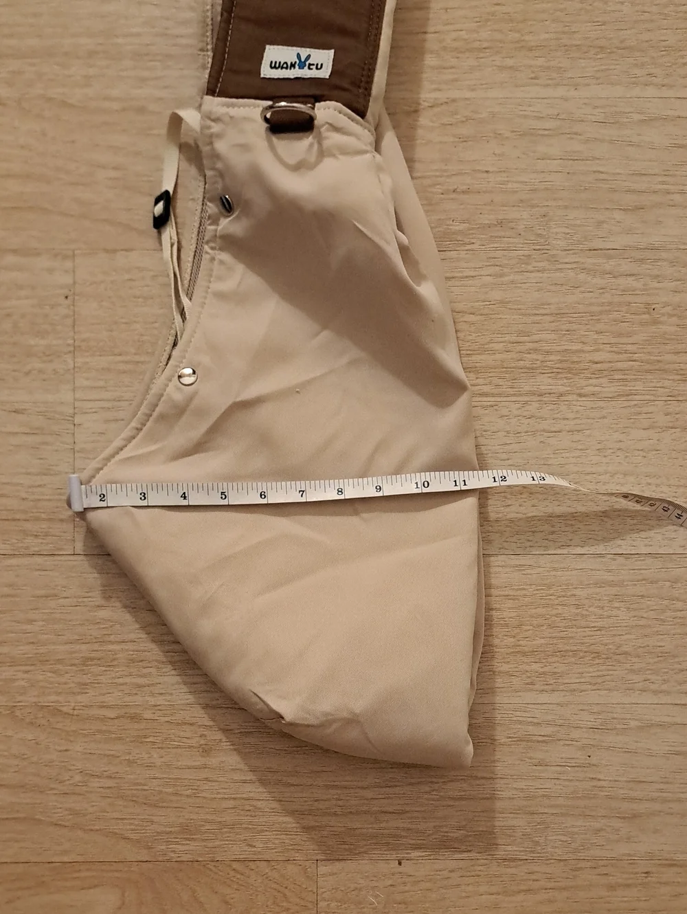 MAKYTU Beige Pet Sling Carrier with Brown Strap Small Dogs and Cats
